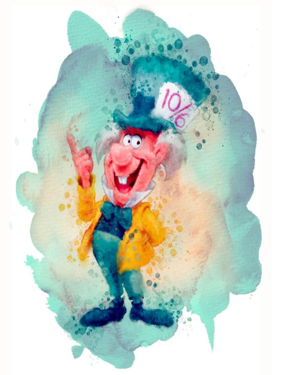 570x761 The Mad Hatter Happy Unbirthday Card Watercolor Style Etsy
