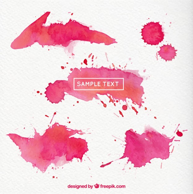624x626 Magenta Watercolor Splashes Vector Free Download