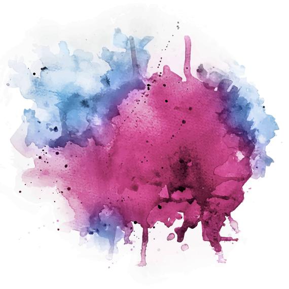 570x571 Watercolor Splash Vector Psd File Pink Magenta Blue Etsy