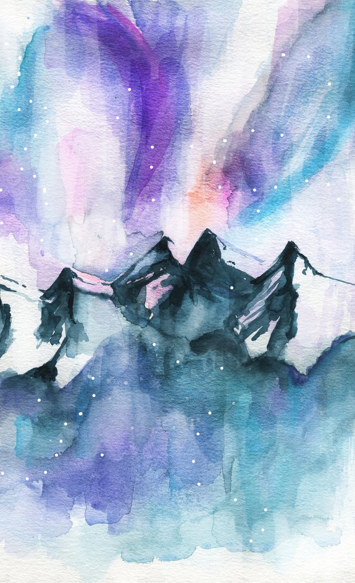 700x1149 Mountain Magic Watercolor Window Curtains By Jenmerli Society6