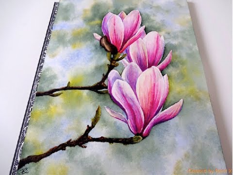 480x360 Watercolor Magnolia Painting Tutorial