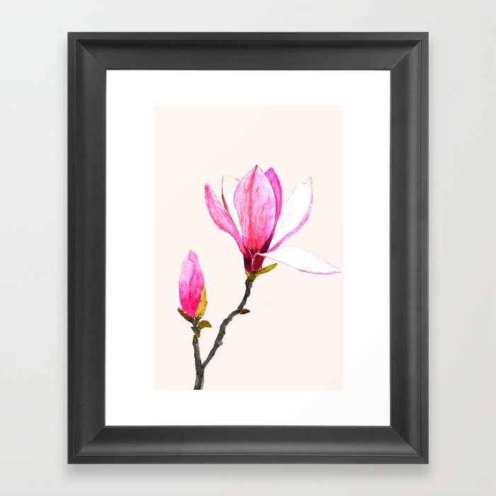 700x700 Magnolia Watercolor Painting Framed Art Print By Colorandcolor