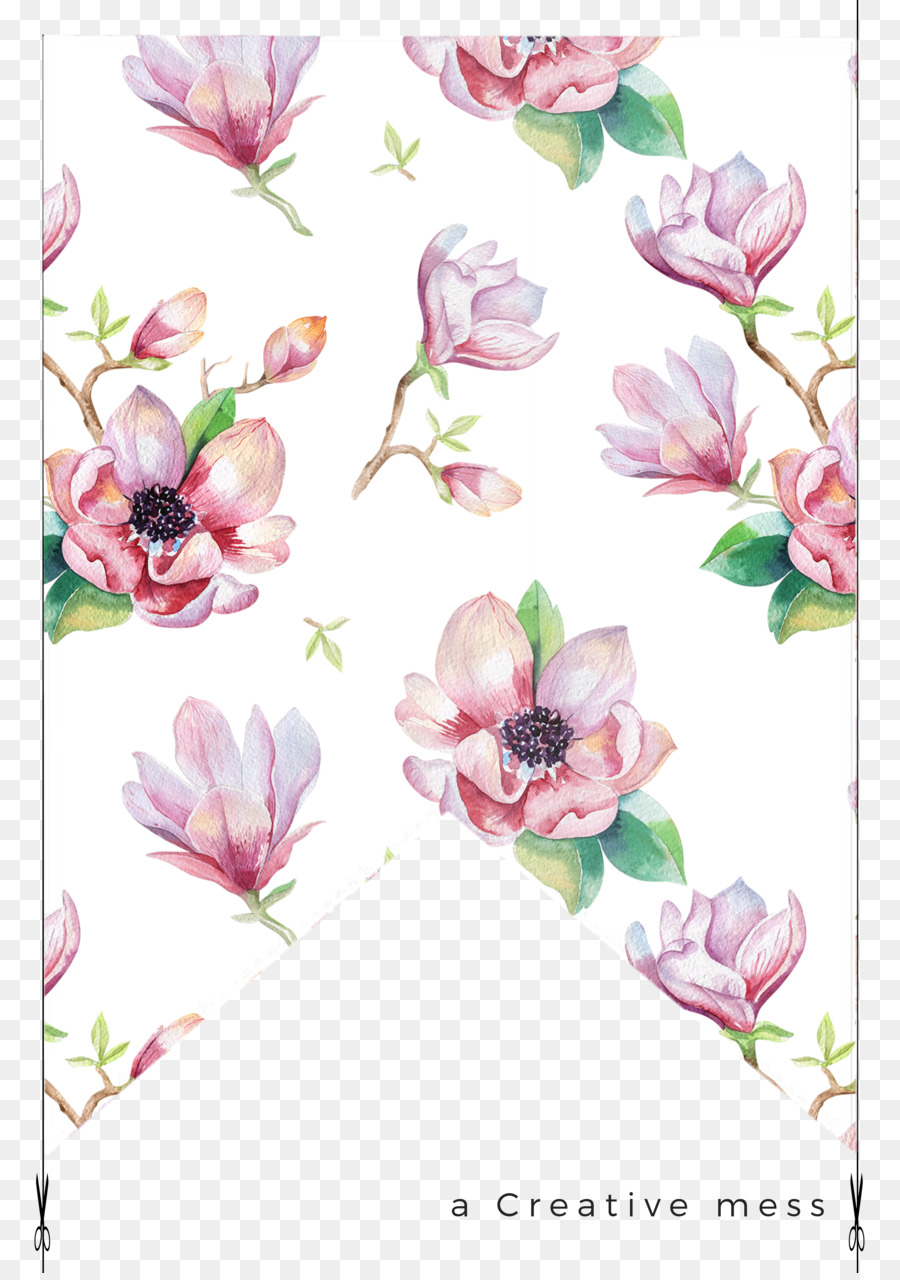 900x1280 Watercolour Flowers Watercolor Painting Magnolia Stock Photography