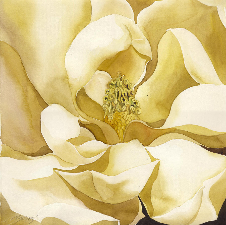 900x896 Yellow Magnolia Painting By Alfred Ng