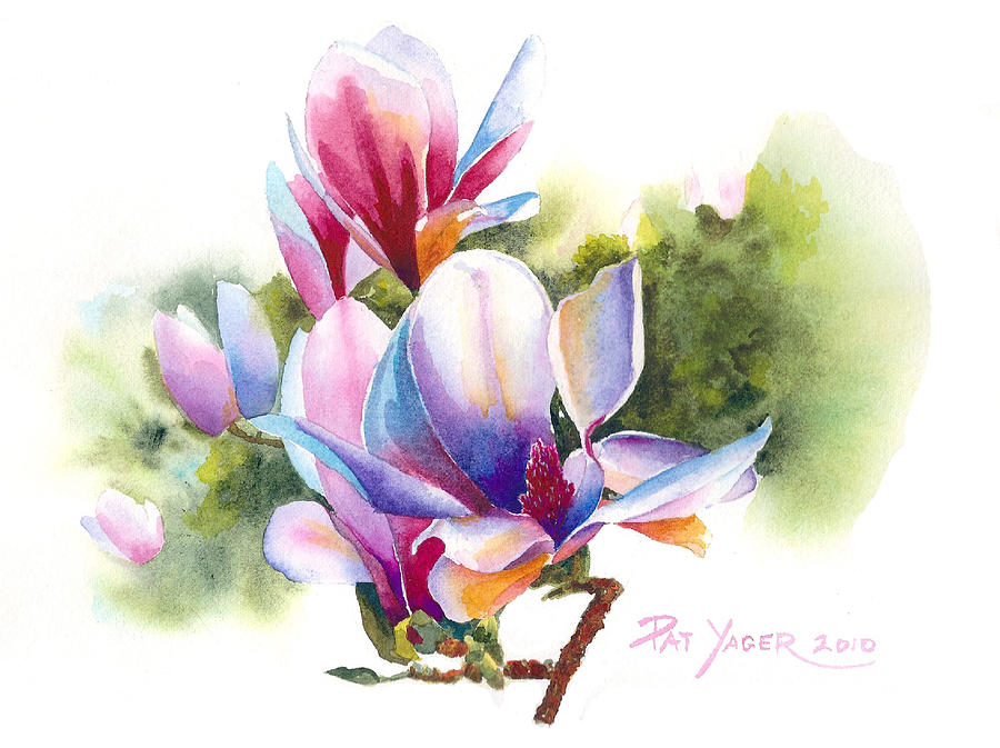 900x673 Colorful Magnolia Painting By Pat Yager