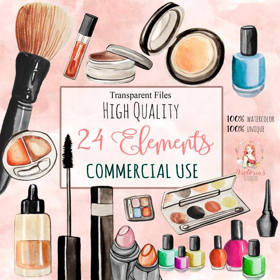 570x570 Make Up Clip Art Make Up Clip Art Watercolor Makeup Watercolor Etsy