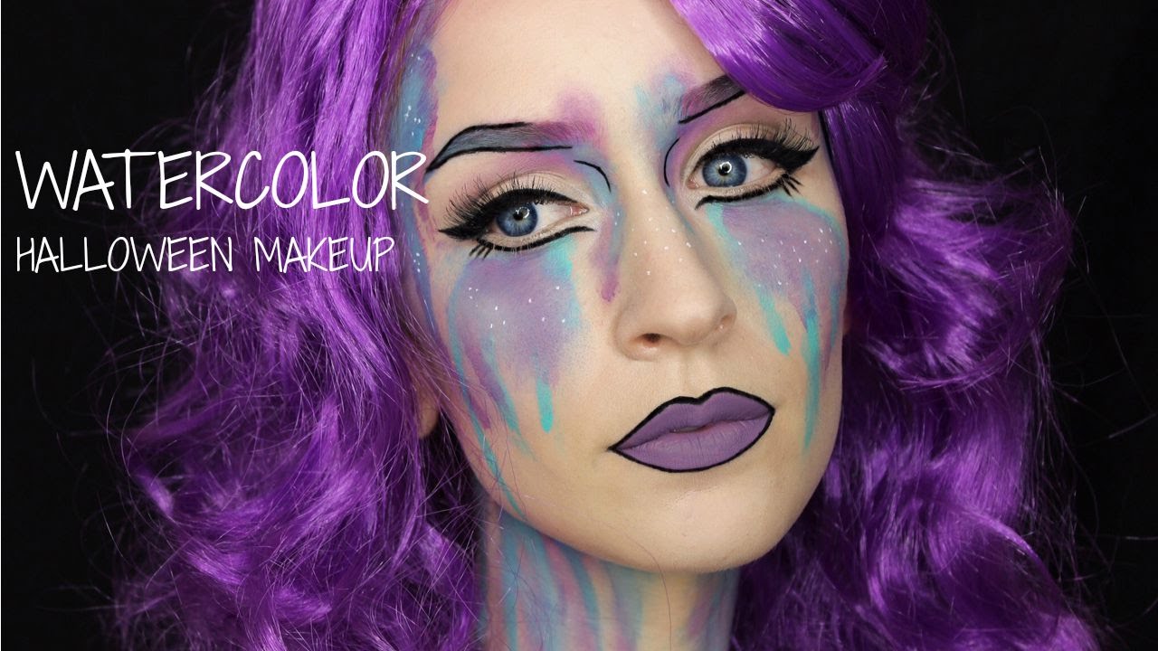 1280x720 Watercolor Girl Halloween Makeup Tutorial