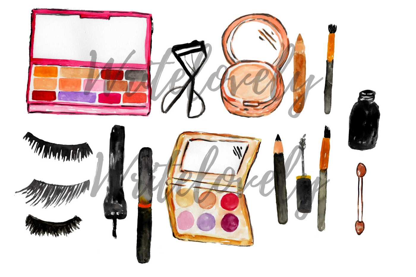 1400x933 Watercolor Eye Makeup Cosmetic Clipart By Writelovely