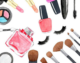 340x270 Cosmetics And Make Up Clip Art Hand Painted Watercolor Etsy