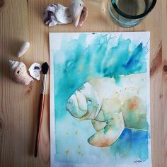 236x236 Manatees Animal Art Weird Manatee, Watercolor And