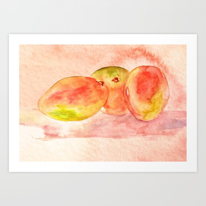 700x700 Mango Watercolor Art Print By Ladyberula Society6