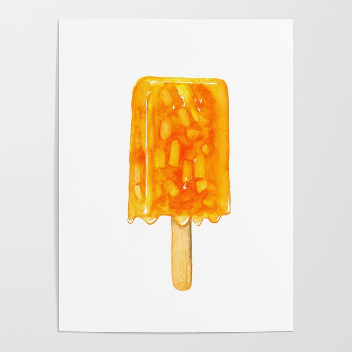 700x700 Mango Popsicle Watercolor Illustration Poster By Bonheurem Society6