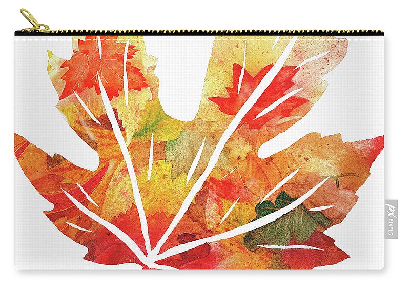 800x570 Maple Leaf Watercolor Silhouette Carry All Pouch For Sale By Irina