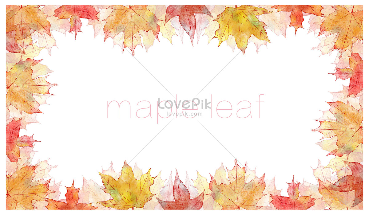 1200x700 Watercolor Maple Leaf Floral Border Photo Image Picture Free