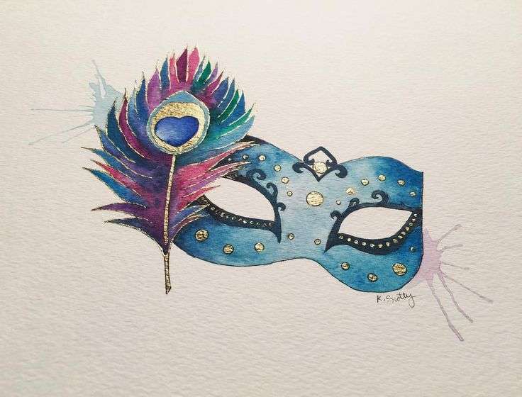 736x560 Peacock Feather Drawing Lovely 11 Best Watercolor Of Mardi Gras