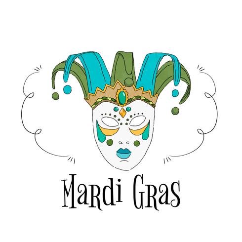 490x490 Watercolor Brazilian Mask To Mardi Gras