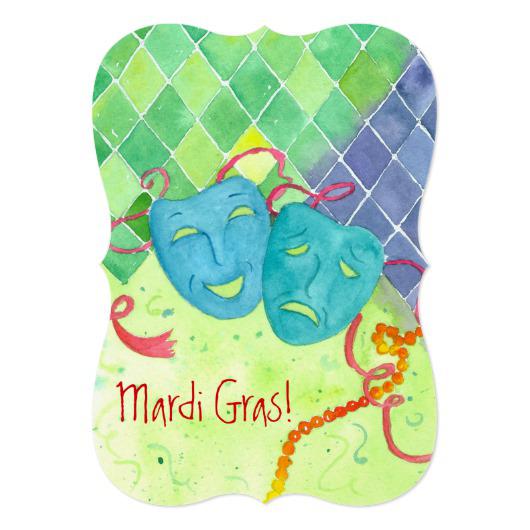 530x530 Watercolor Mardi Gras Invitation Invitations 4 U