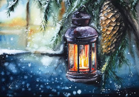 480x336 Lantern In Watercolors Painting Tutorial With Maria Raczynska