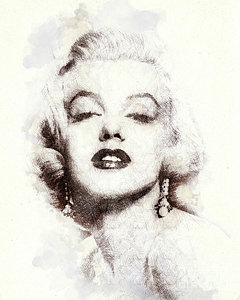 240x300 Marilyn Monroe Watercolor Paintings Fine Art America