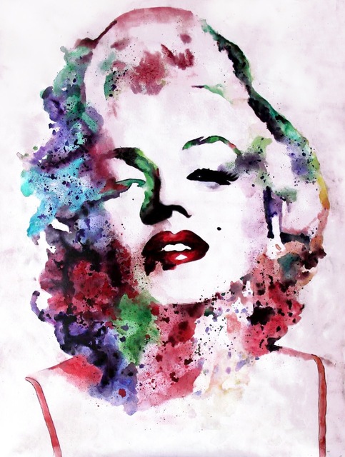 483x640 Marilyn Monroe Star Singers Modern Fashion Font B Watercolor B