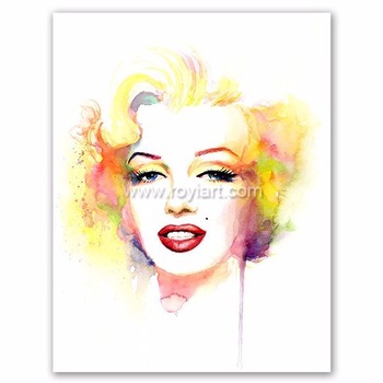 350x350 Handmade Famous Marilyn Monroe Portrait Watercolor Painting