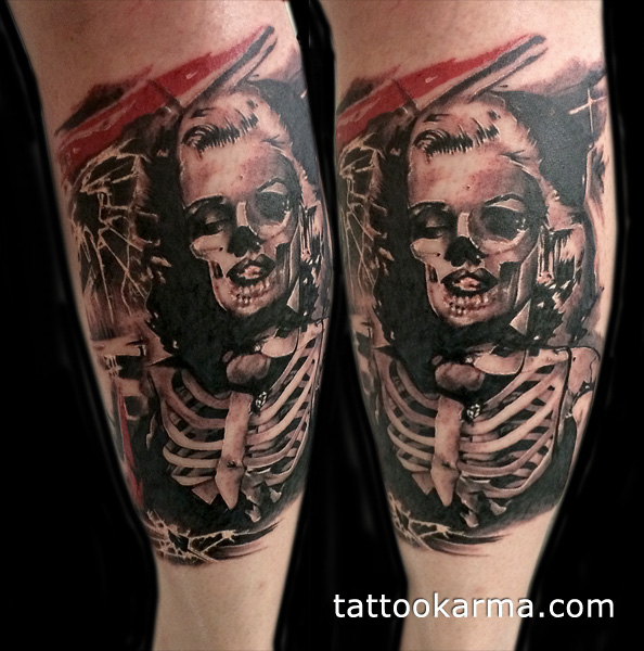 594x600 Dead Marilyn Monroe Tattoo