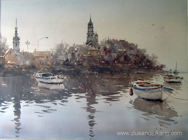 650x485 Dusan Djukaric, The Painter Of Atmosphere Watercolors Painting