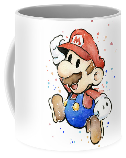 479x600 Mario Watercolor Fan Art Coffee Mug For Sale By Olga Shvartsur