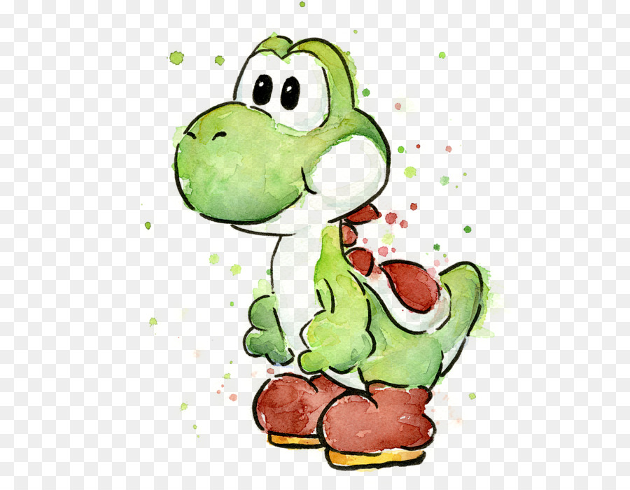 900x700 Mario Amp Yoshi Super Mario Bros. Watercolor Painting