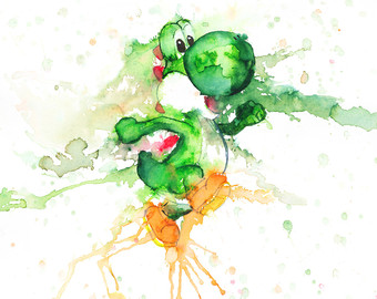 340x270 Mario Watercolor Etsy