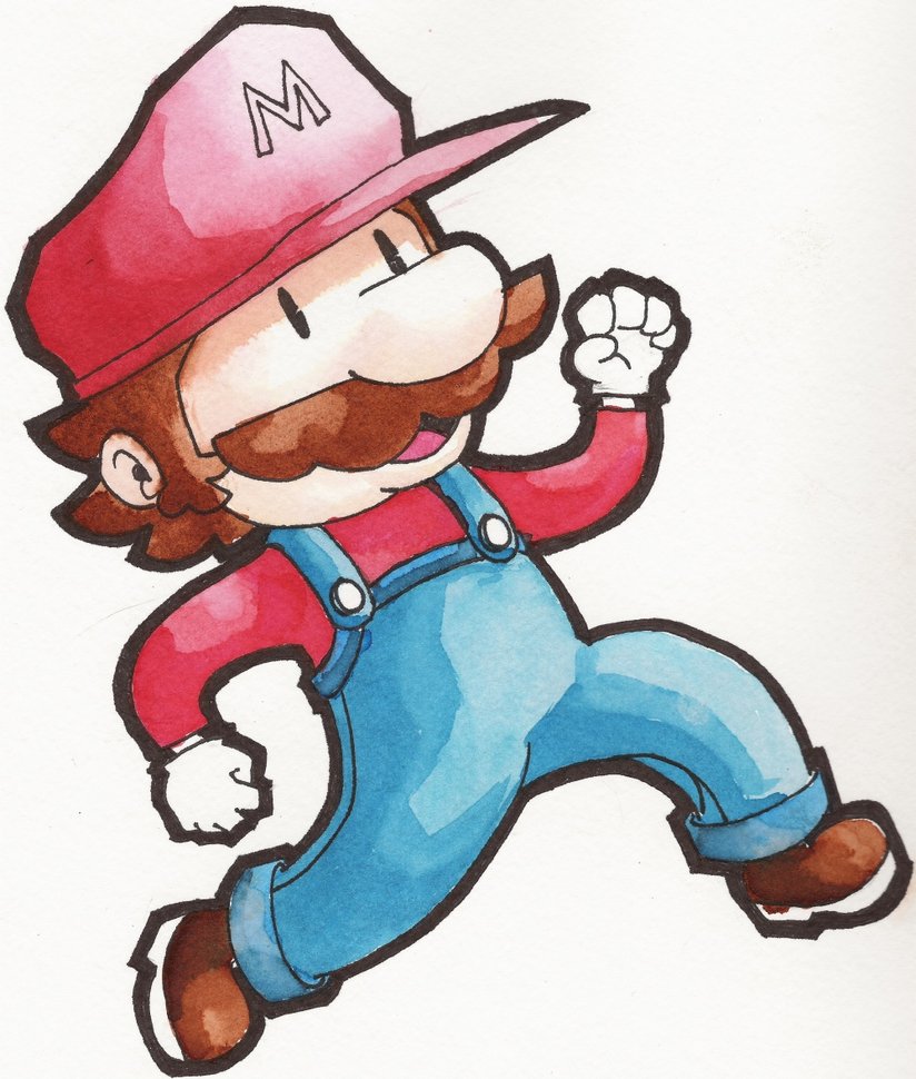 Mario Watercolor at GetDrawings | Free download