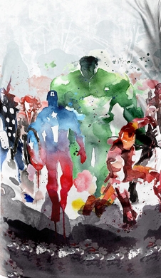 226x390 Marvel The Avengers Watercolor Squad
