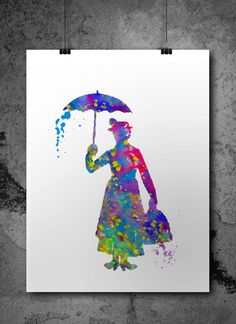 236x324 Mary Poppins Watercolor Print Ink Disney By Oinkartprints