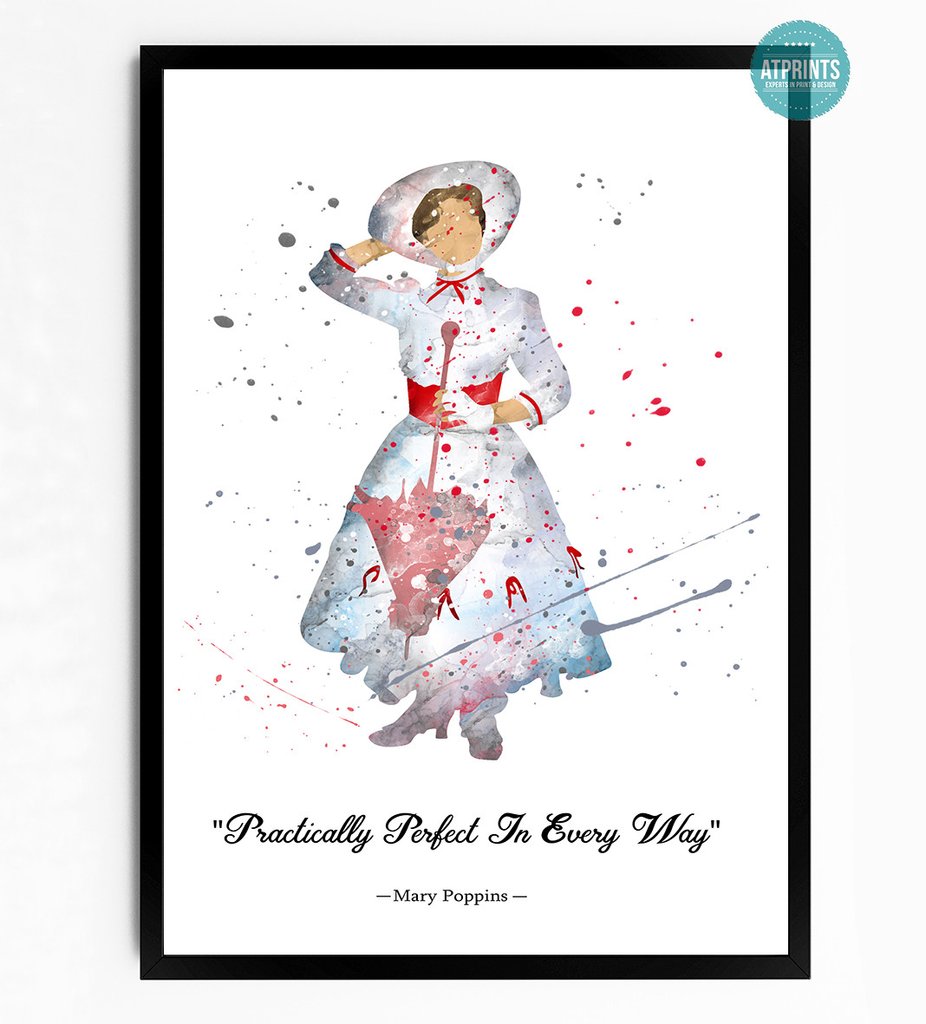 926x1024 Mary Poppins Watercolour Art Print Atprints