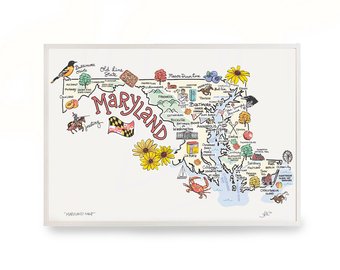 340x270 Maryland Art Map Etsy