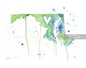 340x270 Maryland Watercolor Etsy