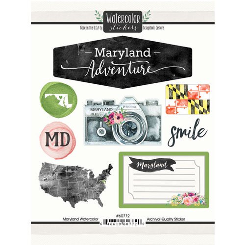 500x500 Scrapbook Customs Maryland Watercolor Stickers