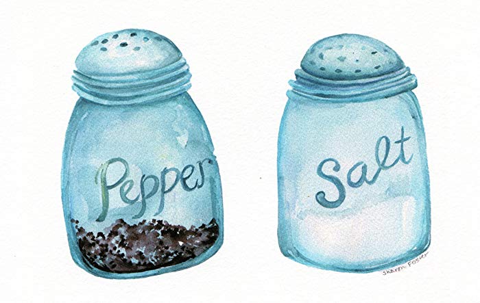 700x443 Watercolor Print Salt Amp Pepper Blue Canning Jars 5 X