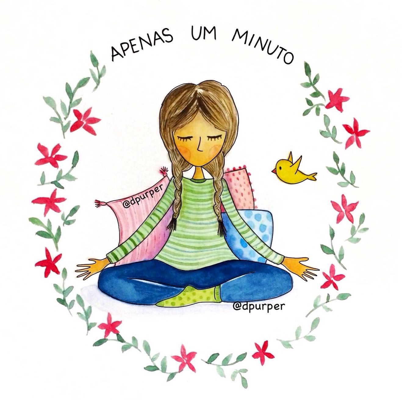 1318x1318 Meditation, Watercolor, Awake Love