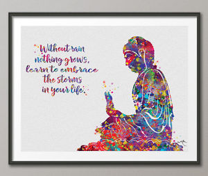 300x253 Buddha Watercolor Print Quote Art Meditation Yoga Zen Buddhism