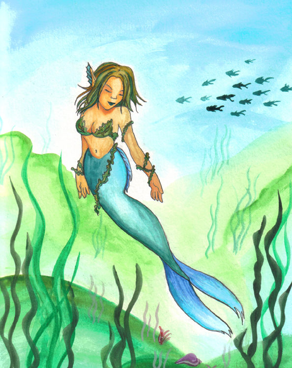 594x750 Watercolor Mermaid By Myrcury Art