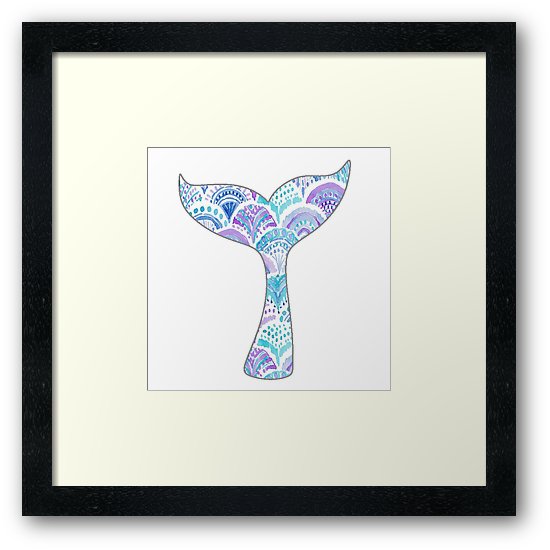 550x550 Watercolor Mermaid Tail Framed Prints By Amariei Redbubble