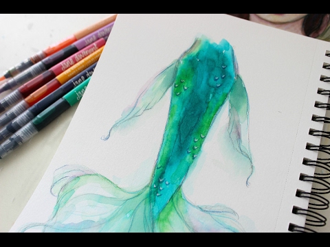 480x360 Watercolor Mermaid Tail Tutorial With Mermaid Markers