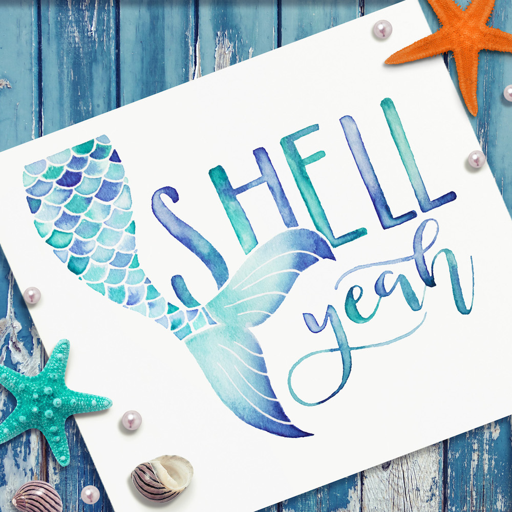 1000x1000 How To Paint A Watercolor Mermaid Tail + Printable