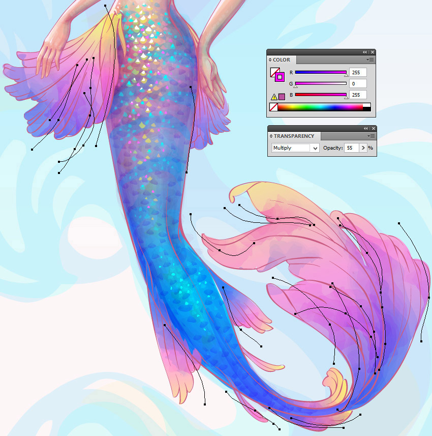 850x857 How To Create A Watercolor Mermaid Illustration In Adobe Illustrator