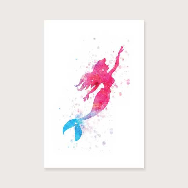 650x650 Buy Swimming Mermaid Watercolor Art Poster