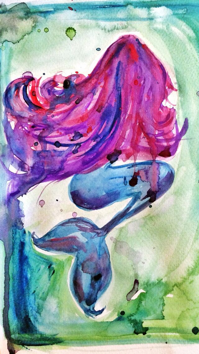 640x1136 Mermaid Watercolor Art Mermaid Art Watercolor Art