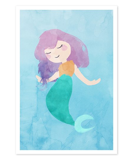 452x543 Oliver Gal Cutie Mermaid Watercolor Art Print Zulily