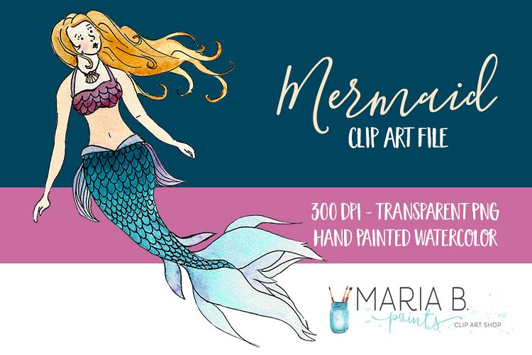 750x500 Sea Mermaid Watercolor Clip Art Png
