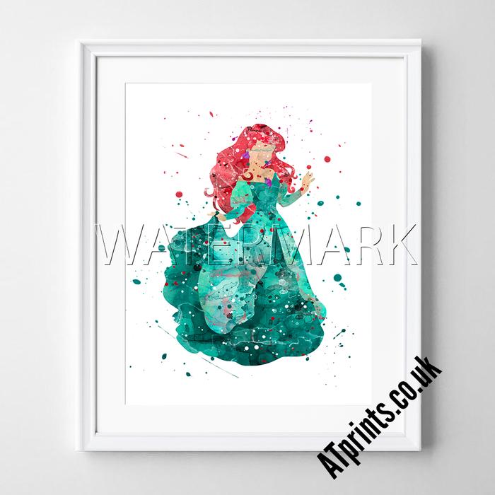 700x700 The Little Mermaid Watercolour Art Print Atprints